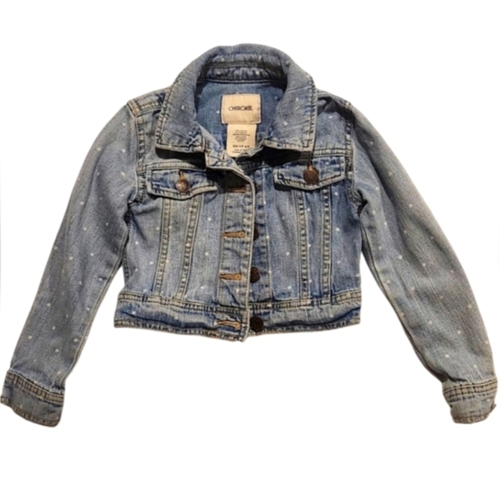 Cherokee Girls Polka‎ Dot Jean Jacket XSmall (4-5)